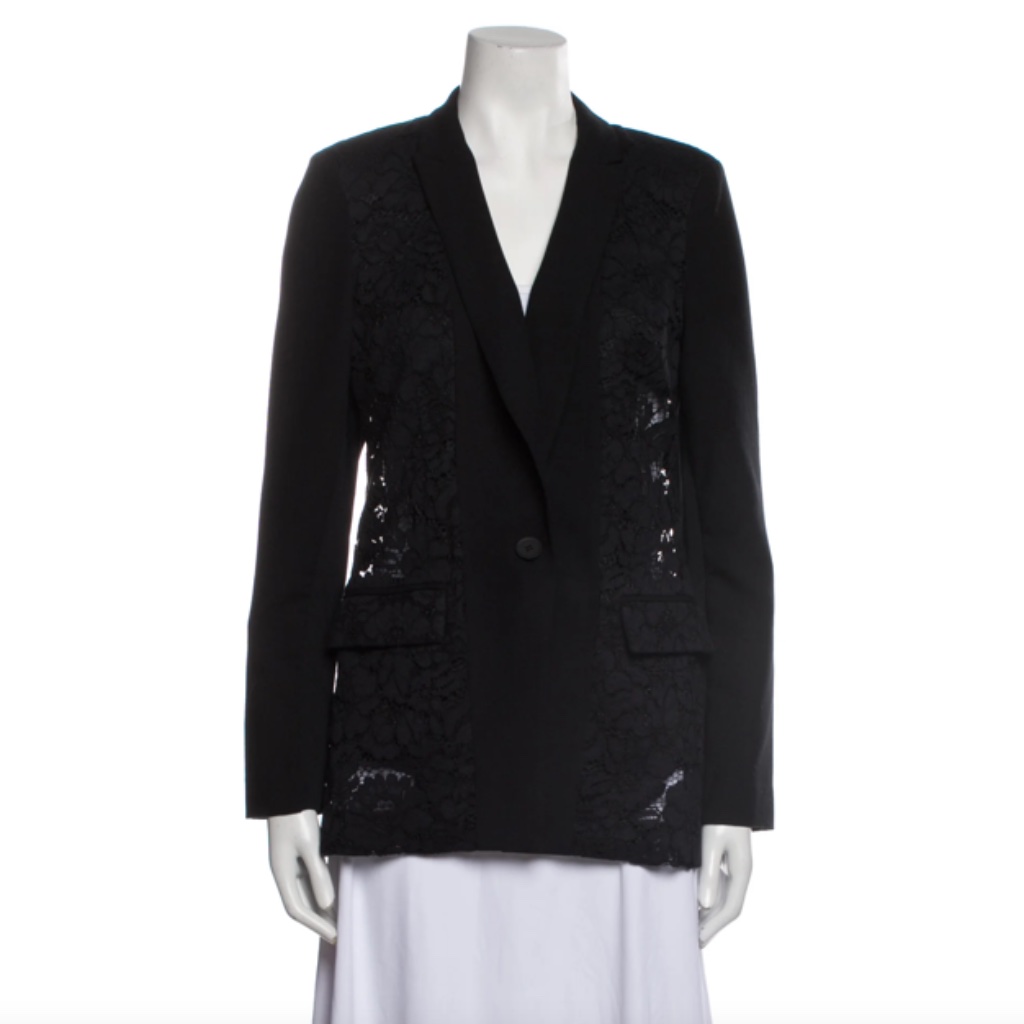 Rebecca Taylor La Vie Black Lace Blazer Womens Sz M